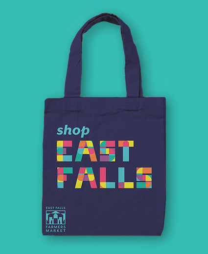 Totebag with words shop East Falls