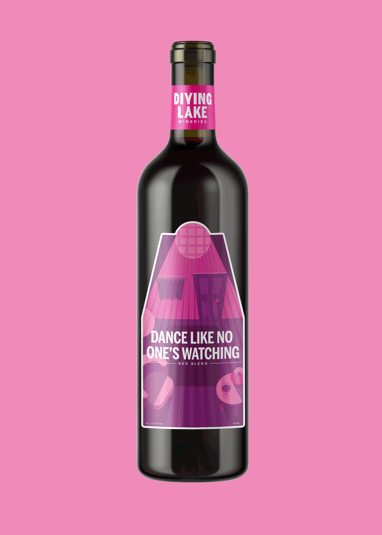 Gif of a wine bottle spinning. Label says 'Dance Like No One's Watching.'